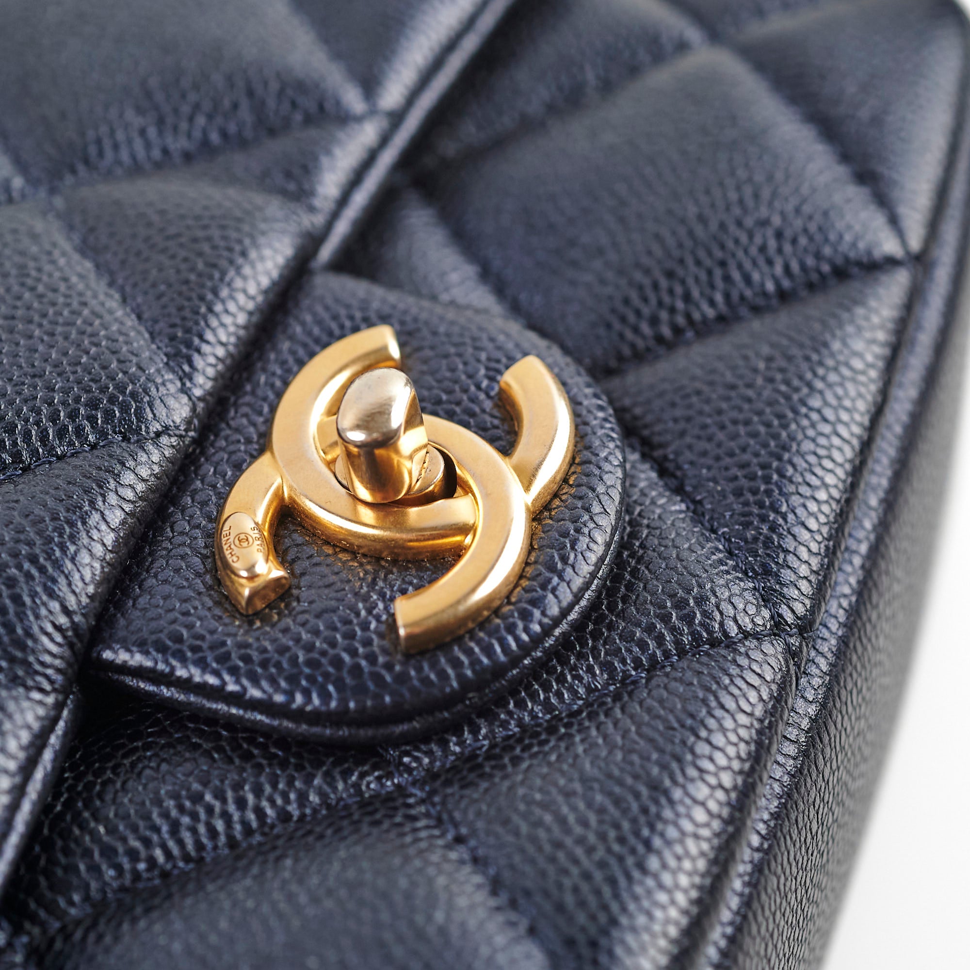 Chanel Seasonal Square Flap Bag Iridescent Black Caviar Leather with Microchip - Perfect for Evening Parties & Luxury Fashion Events
