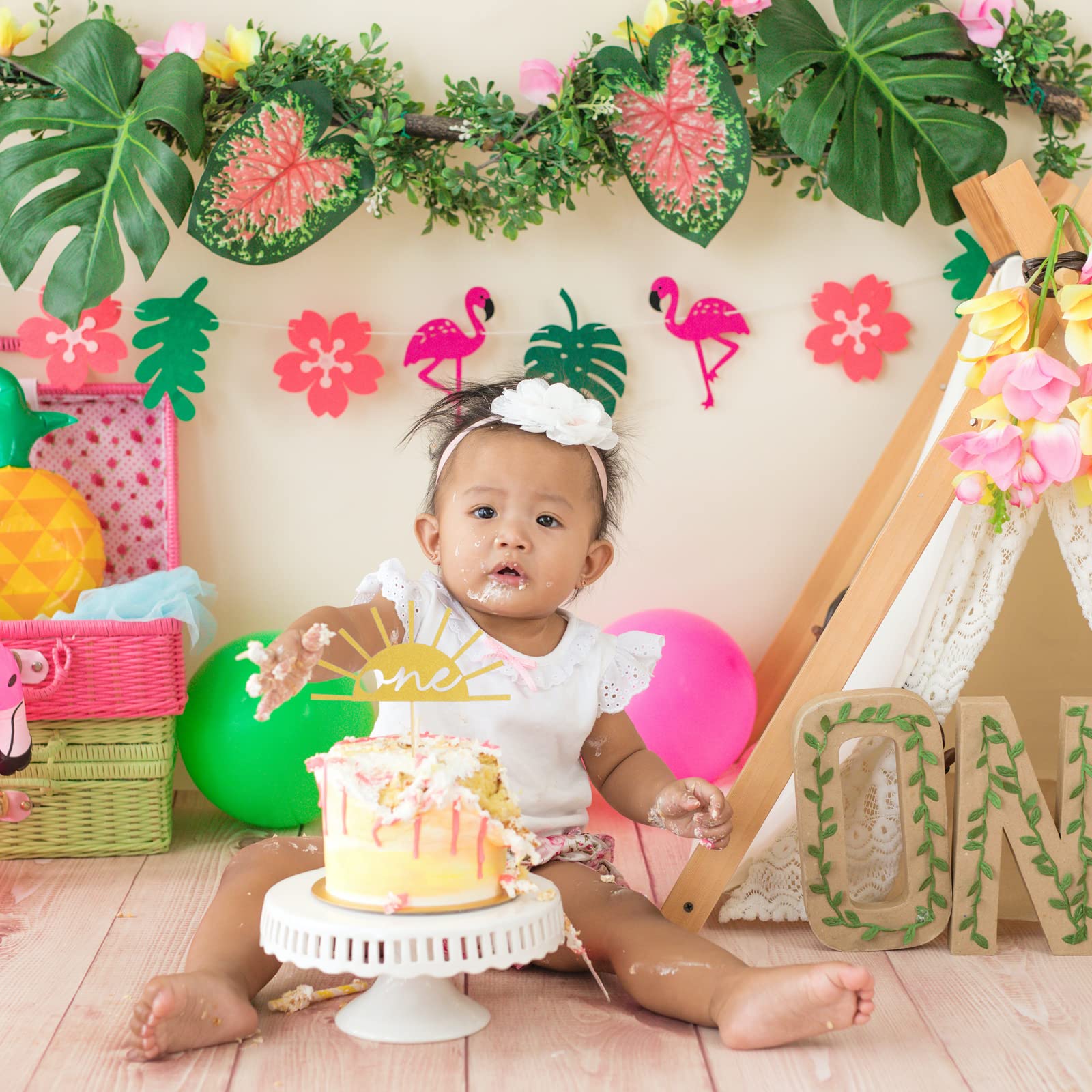 Gold Glitter 1st Birthday Cake Topper - ONE Cake Topper for Baby's First Birthday, Smash Cake Decoration, Party Supplies & Photo Props | Perfect for 1st Birthday Celebrations, Cake Smash Photos, and Baby Shower Decorations
