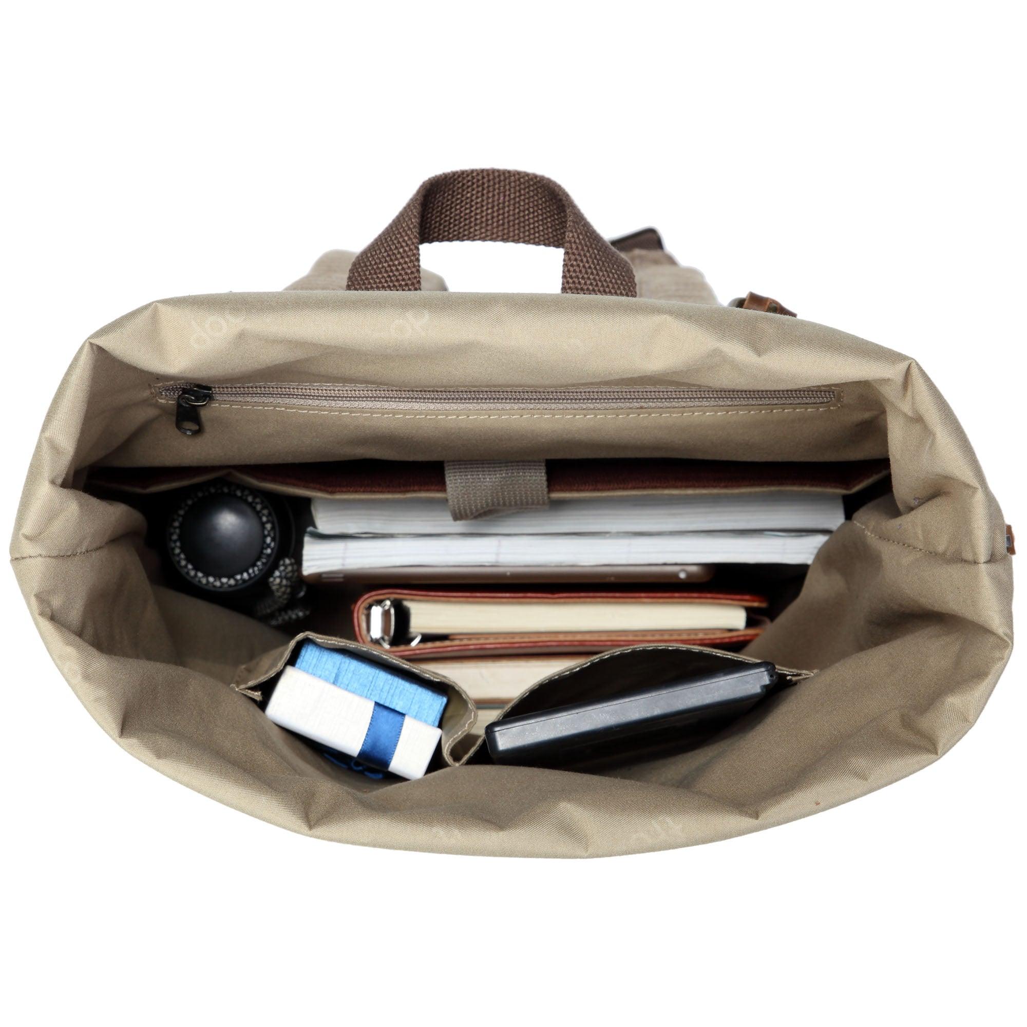 TRP0425 Troop London Heritage Canvas 15 Inch Laptop Backpack - Waterproof Smart Casual Daypack with Foldable Top for Work, School & Travel | Durable Business & College Backpack