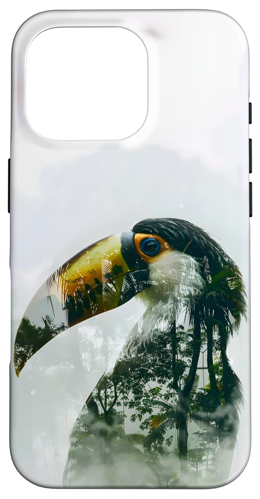 iPhone 16 Pro Case - Tropical Toucan Bird Double Exposure Design | Shockproof Protective Phone Cover for iPhone 16 Pro | Perfect for Travel, Beach & Nature Lovers
