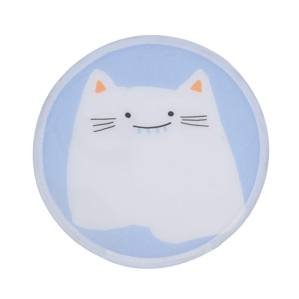 Mini Folding Hand Fans - Portable Travel Fan with Ice Cream Design, 7.87 Inch Small Cloth Fan for Summer, Beach, Wedding, Party (Blue, Pack of 10)