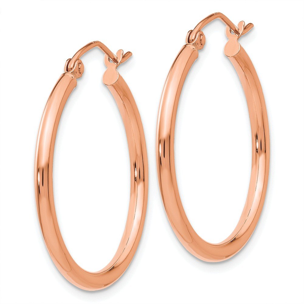Jewels By Lux 10k Rose Gold 2mm Polished Hoop Earrings for Women - Elegant Everyday Jewelry for Work, Date Night & Special Occasions