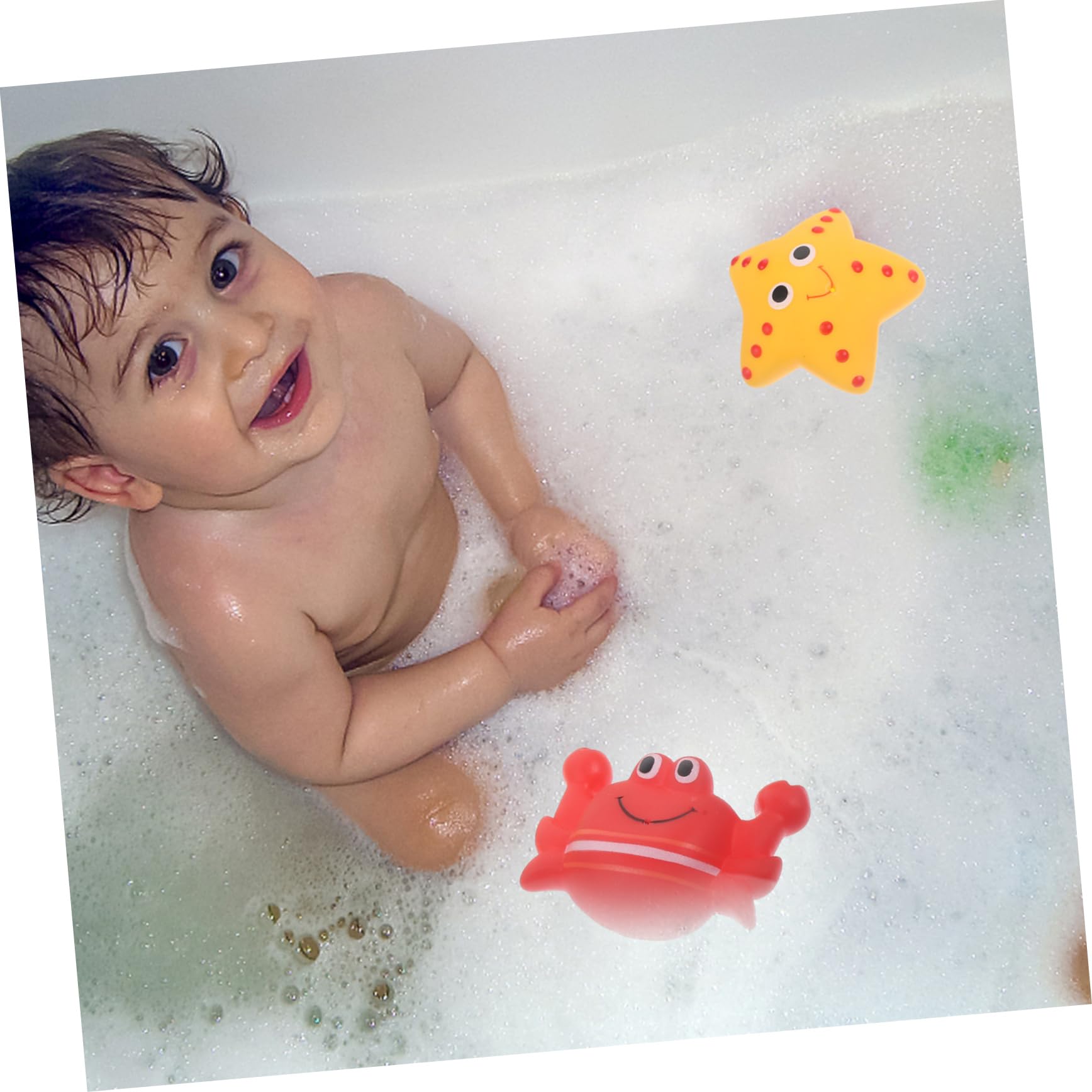 UPKOCH 6-Piece Bath Toys Set for Toddlers - Non-Toxic Vinyl Bathtub Toys for Kids, Floating Water Play Toys for Baby Bath Time Fun - Perfect for Sensory Play, Bath Time Learning & Pool Parties