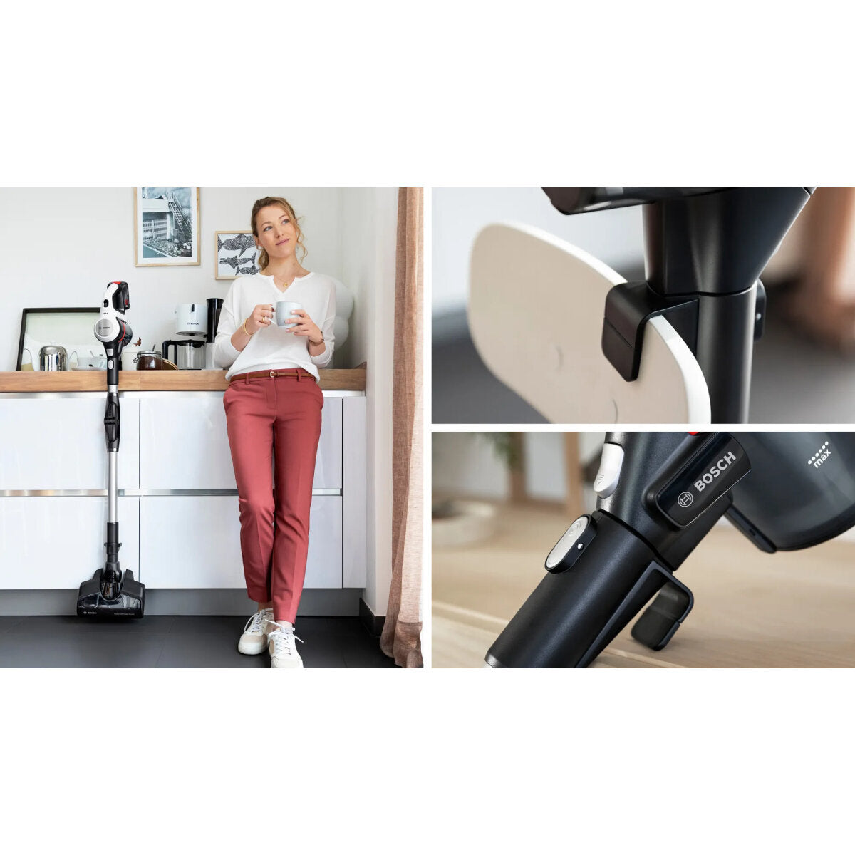 Bosch Unlimited 7 Cordless Vacuum Cleaner - Powerful 25KPA Suction, Lightweight, White (BCS711WAU) - Perfect for Hardwood Floors, Carpets & Pet Hair Cleaning
