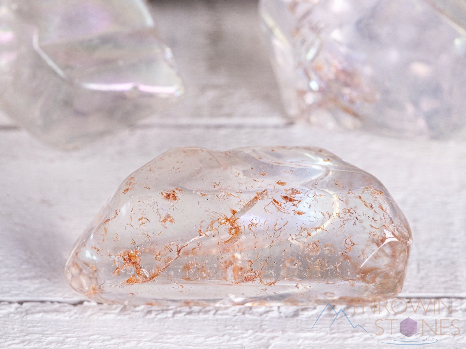 Clear AURA QUARTZ Tumbled Stones - Natural Healing Crystals for Meditation, Chakra Balancing & Positive Energy | Perfect for Home Decor, Yoga Spaces & Spiritual Gifts