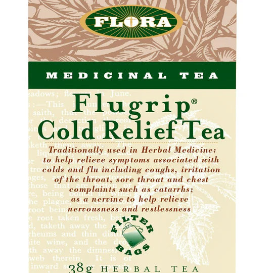 Flora Flugrip Cold Relief Herbal Tea - 20 Tea Bags for Immune Support & Wellness - Perfect for Cold Season & Flu Recovery