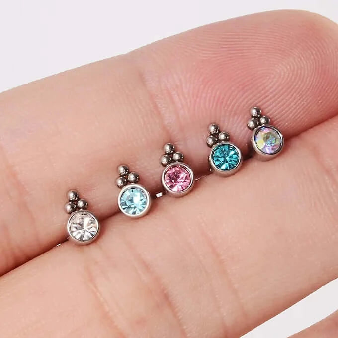 16G Titanium Flat Back Lip Studs for Piercing | DL045 | Hypoallergenic Body Jewelry for Sensitive Skin | Perfect for Everyday Wear and Special Occasions