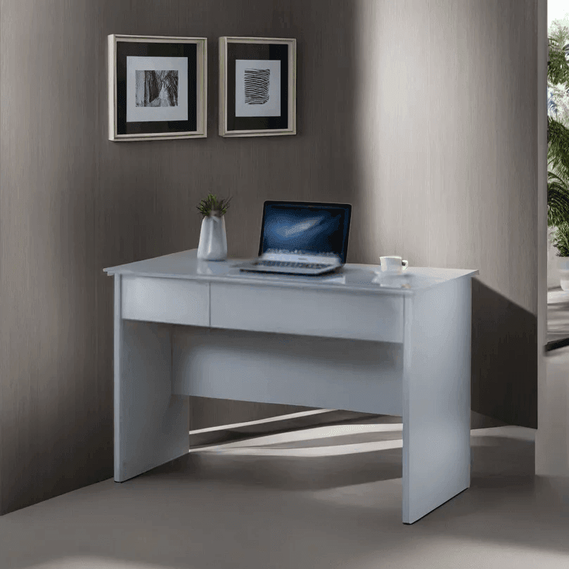 Kevin Study Table with Sintered Stone Top - 47 Inch Modern Writing Desk for Home Office, School & Dorm Room - Sturdy Workstation for Studying, Working & Remote Learning