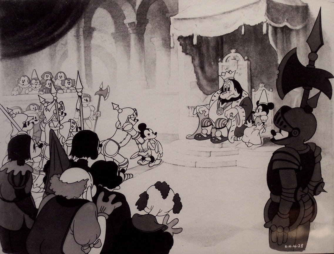 Original Mickey Mouse, Minnie Mouse & King Lobby Card from Brave Little Tailor - Vintage Disney Collectible for Home Decor & Movie Memorabilia Display