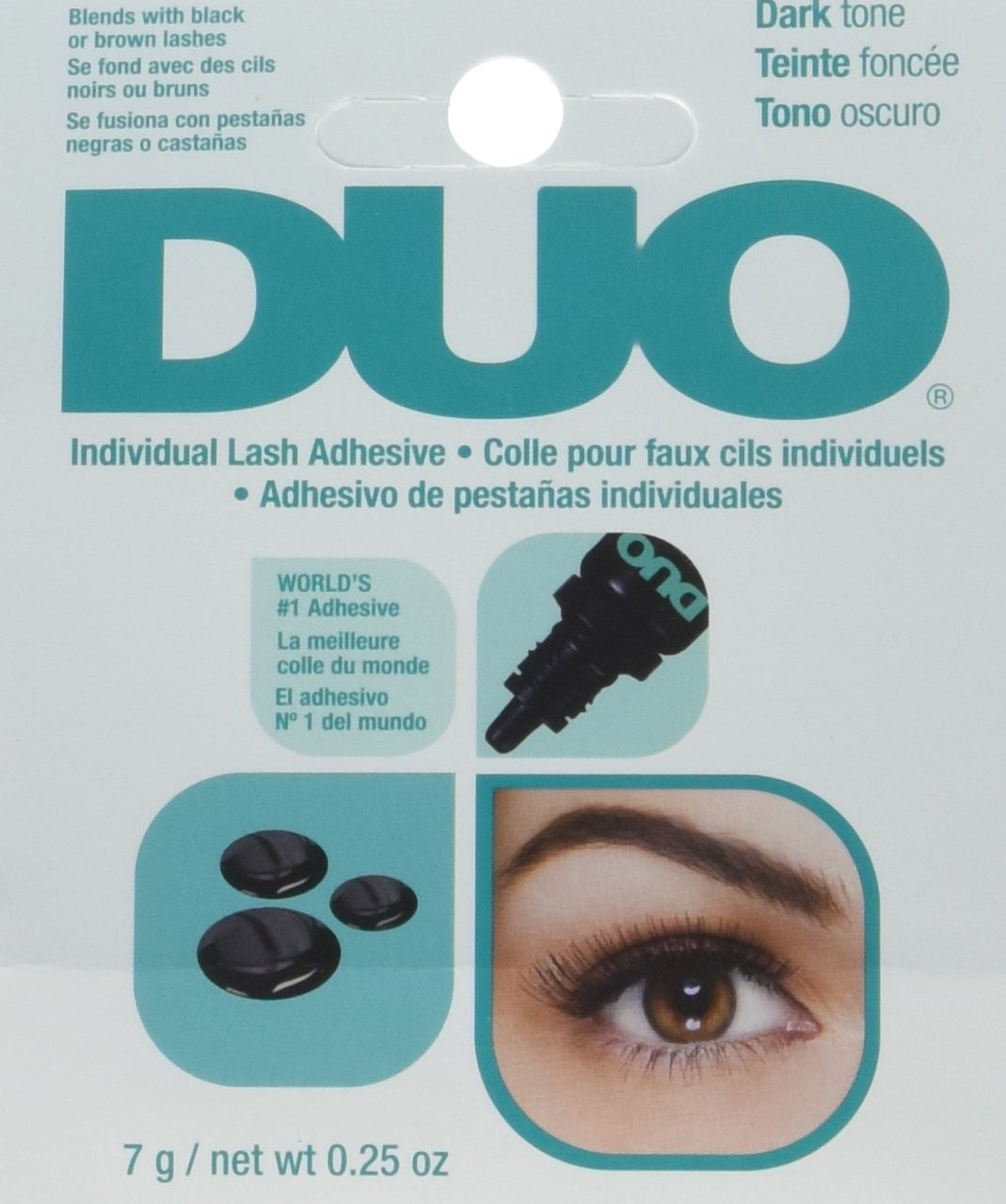 Dark Duo Individual Lash Adhesive 0.25oz (3 Pack) - Professional False Eyelash Glue for Long-Lasting Hold, Waterproof & Smudge-Proof - Perfect for Daily Use, Special Occasions & Makeup Artists