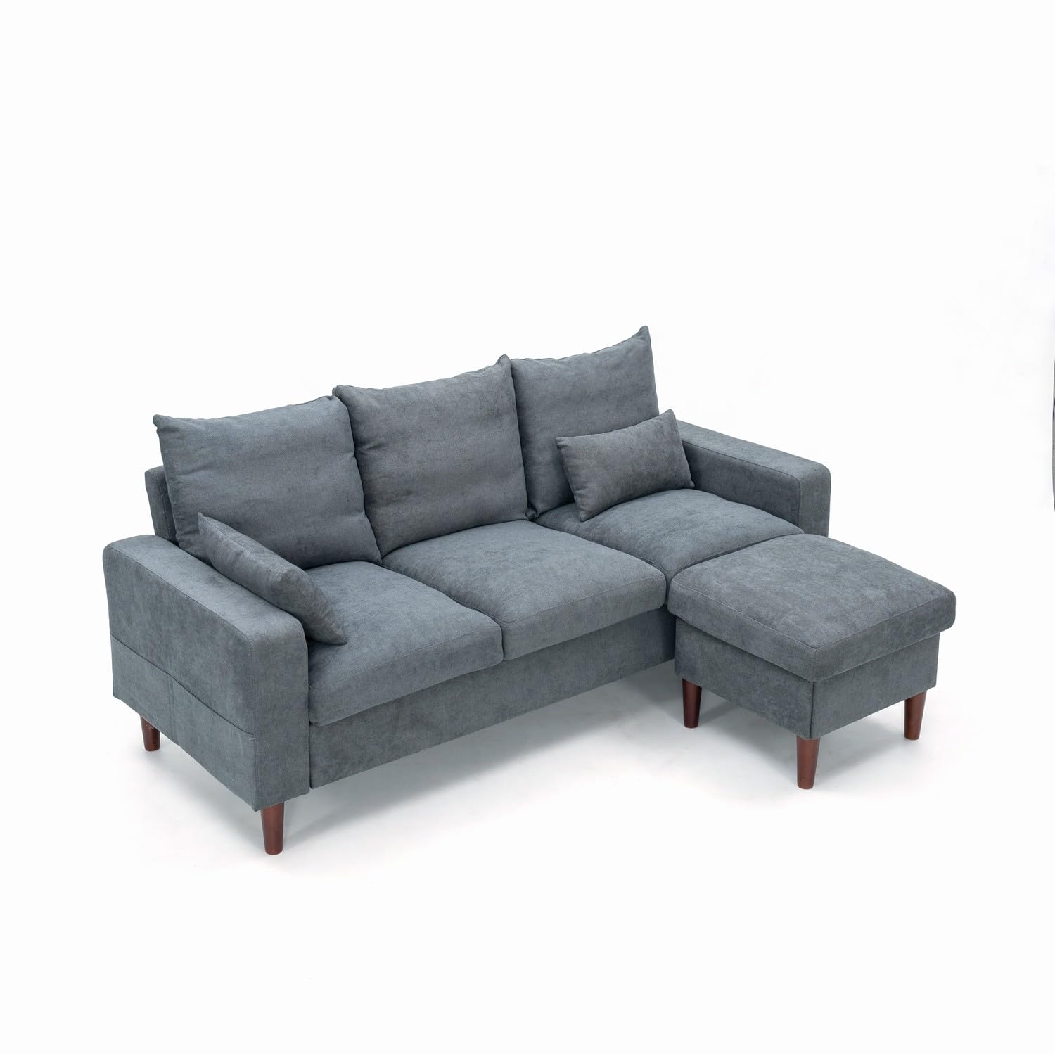Modern Linen Fabric L-Shaped Sectional Sofa - 3-Seat Comfortable Couch for Living Room, Apartment & Small Spaces - Perfect for Lounging, Entertaining & Relaxing at Home