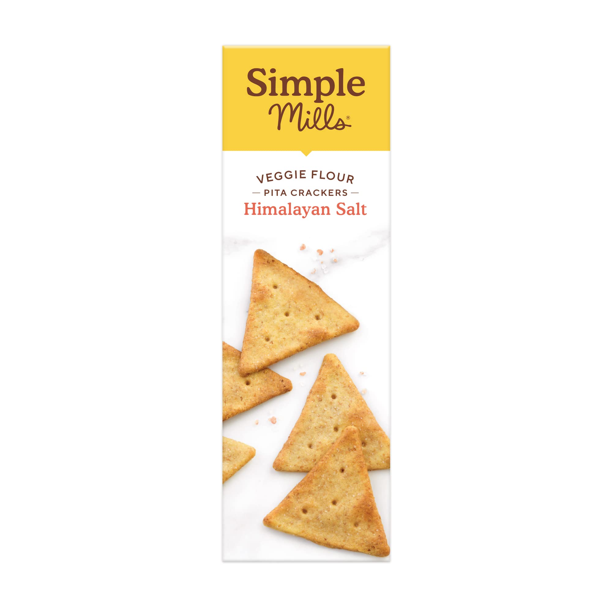 Simple Mills Veggie Pita Crackers with Himalayan Salt - Gluten Free, Vegan, Paleo Friendly Healthy Snacks, 4.25oz (Pack of 4) | Perfect for Lunchboxes, Parties & On-the-Go Snacking