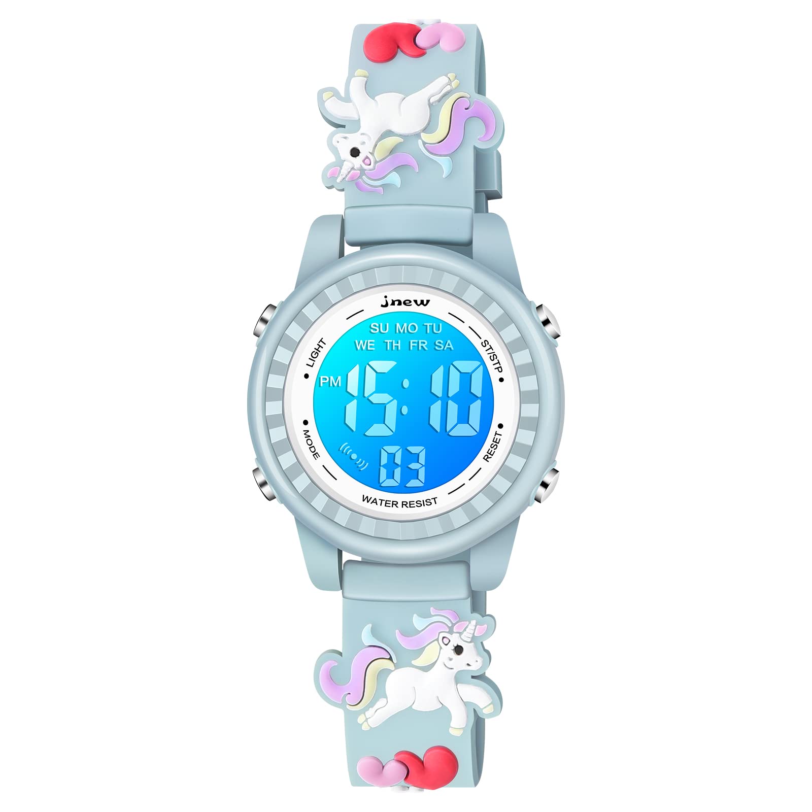 Venhoo 3D Cartoon Kids Digital Watch - Waterproof LED Light Up Wristwatch with Alarm & Stopwatch for Girls Ages 3-10 | Perfect for School, Playtime & Outdoor Activities
