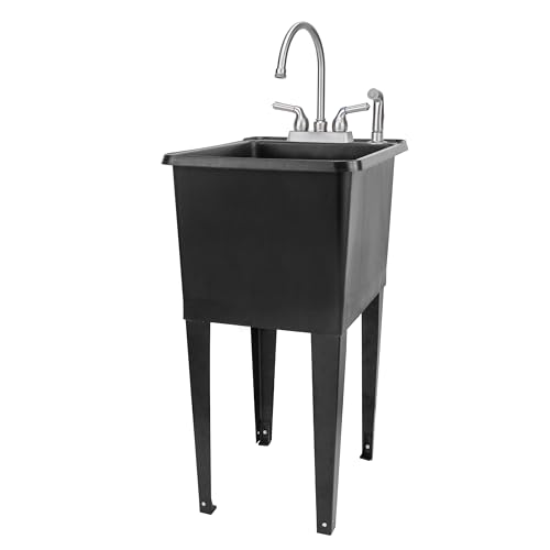 Black Tub, Stainless Faucet