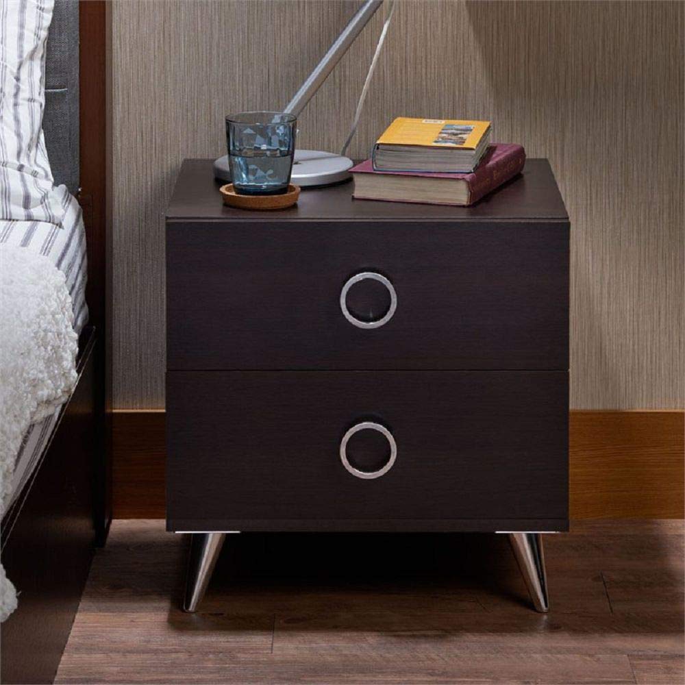 HABITRIO Nightstand with 2 Drawers - Solid Wood Side Table for Bedroom & Living Room