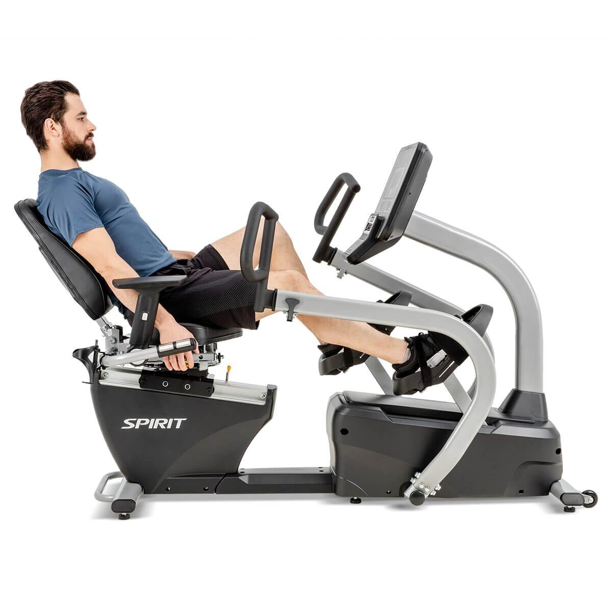 Spirit Fitness CRS800S Recumbent Stepper Exercise Bike - Low Impact Cardio Machine for Home Gym, Seniors & Physical Therapy - Compact Seated Workout Equipment for Small Spaces