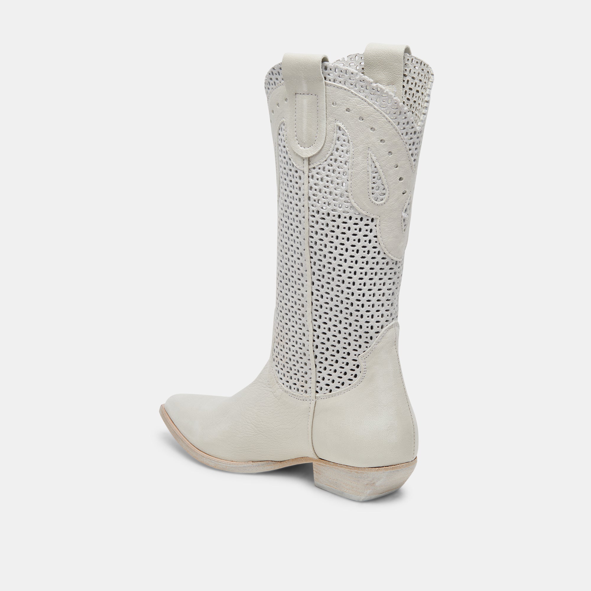 Ivory Leather Ranch Boots for Women - Western Cowgirl Boots for Riding, Country Fashion & Outdoor Activities
