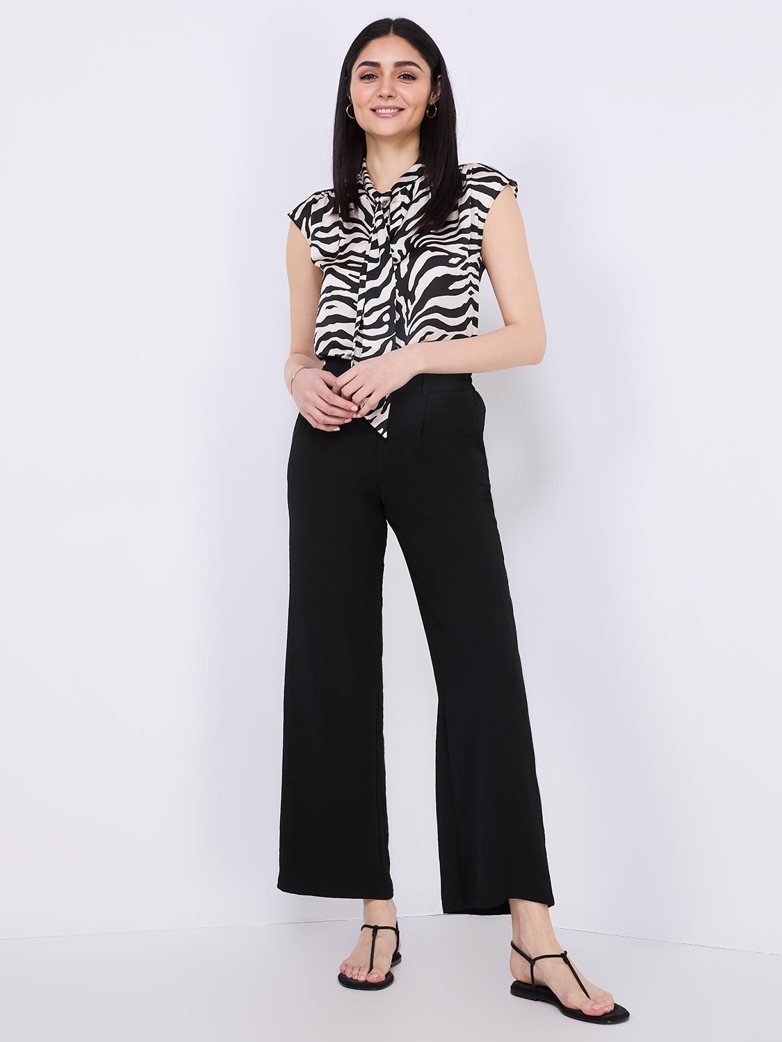 Classic High Rise Wide Leg Pants for Women - Comfortable Stretchy Trousers for Work, Office & Casual Wear | Trendy Fashion Pants for Everyday Style