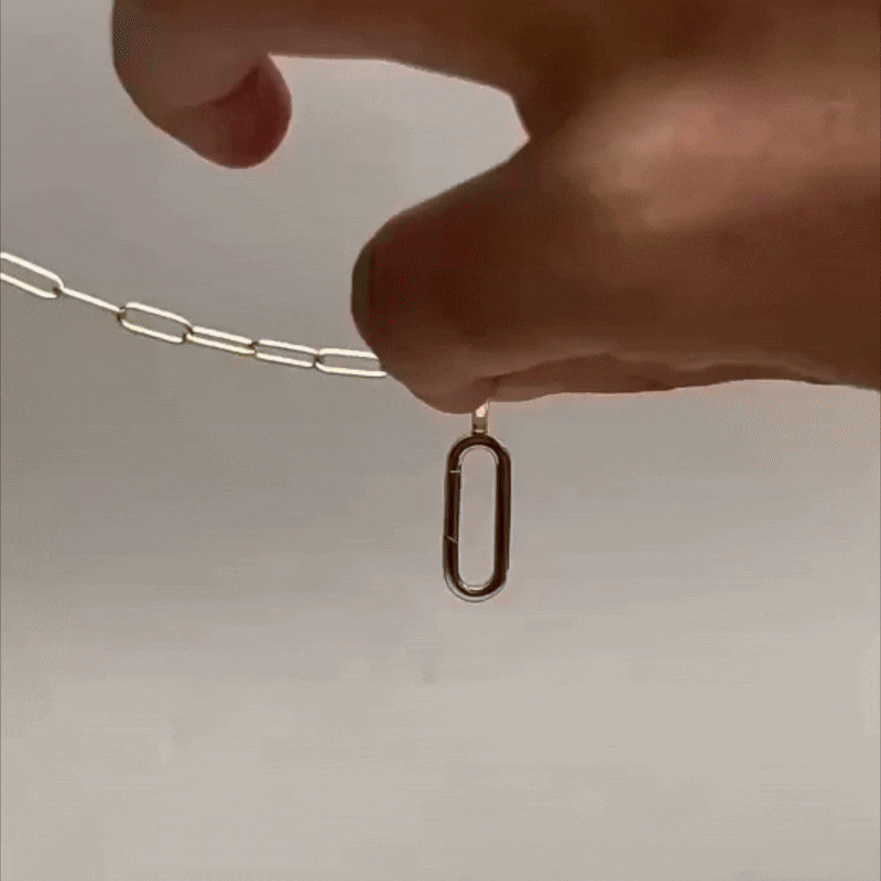 Gold Paperclip Pendant Charm Connector - Elegant Jewelry Connector for Necklaces, Bracelets & DIY Crafts | Perfect for Gifts, Layering & Everyday Wear