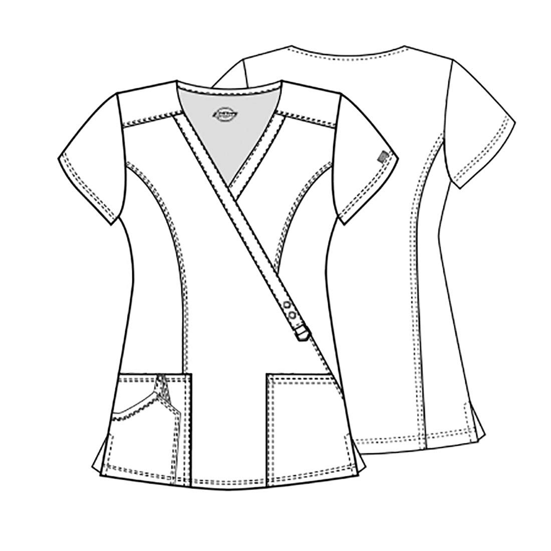 Dickies Women's Mock Wrap Top - Comfortable Workwear Blouse for Office & Business Casual | Perfect for Nursing, Healthcare & Professional Dress Codes