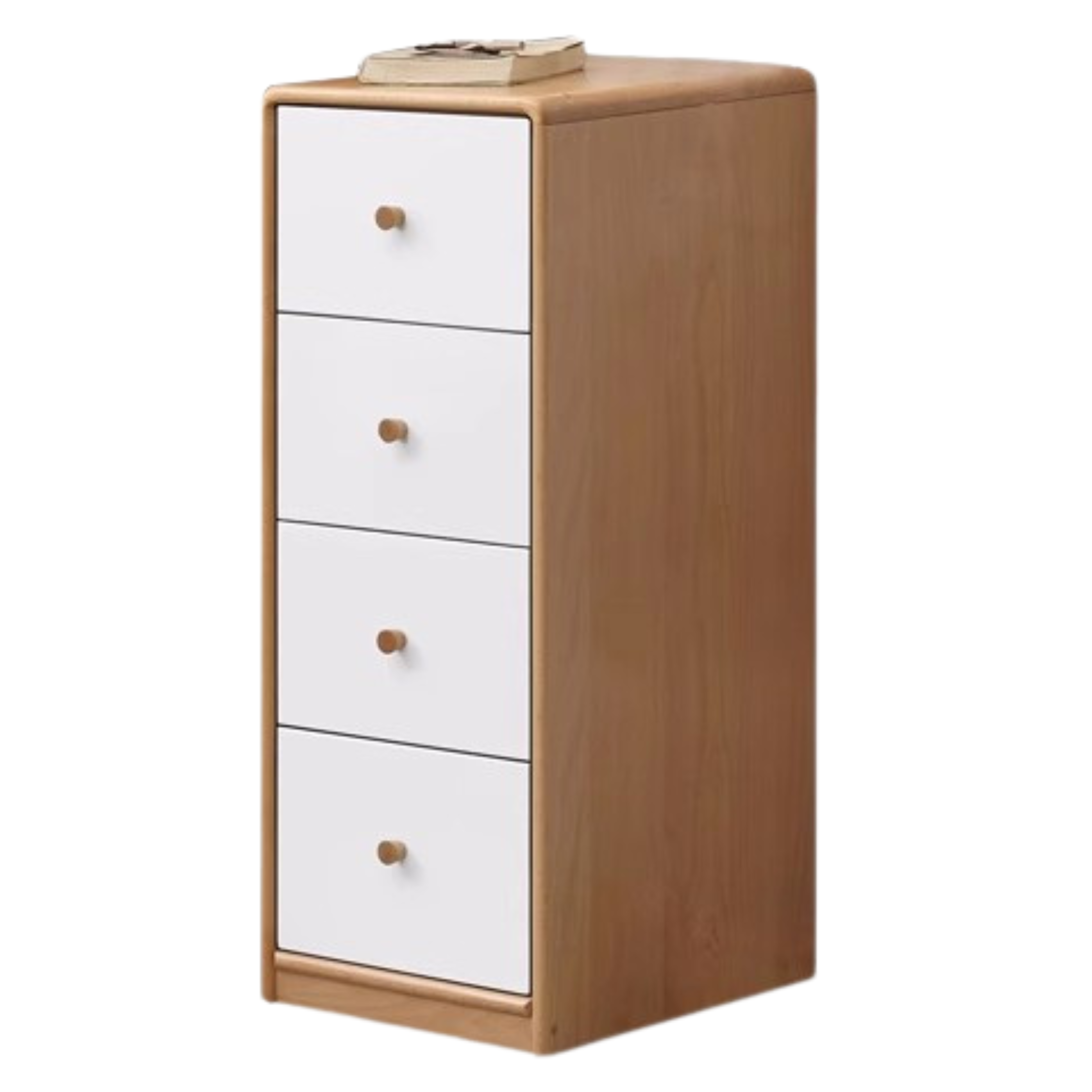 Solid Oak & Beech Wood Side Cabinet - Multi-Functional Storage Organizer for Living Room, Bedroom, or Office
