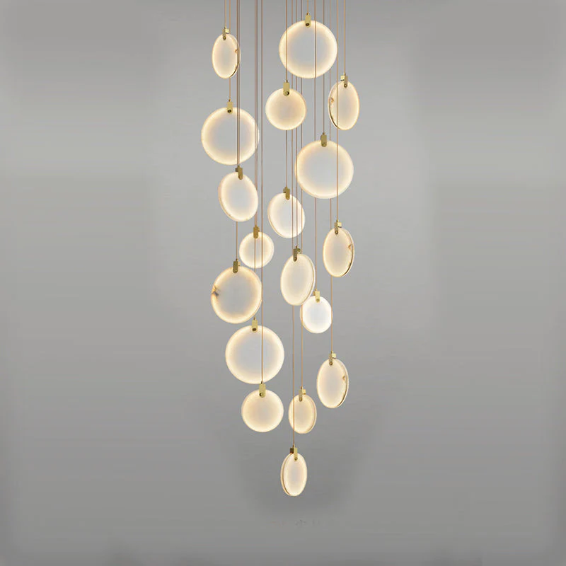 Modern Alabaster Cuboid Chandelier - Elegant Dining Room Lighting Fixture for Farmhouse, Contemporary & Minimalist Home Decor | Perfect for Dining Room, Kitchen Island & Entryway