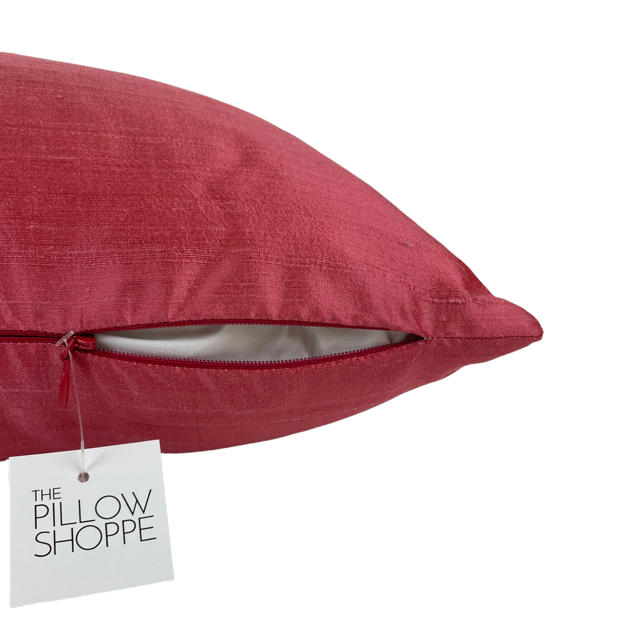 17x17 Dupioni Silk Rhubarb Throw Pillow - Elegant Home Decor for Living Room, Bedroom & Sofa