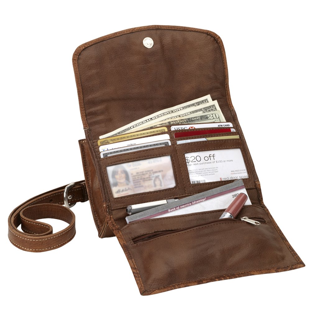 American West Women's Chocolate Texas Two Step Crossbody Bag - Genuine Leather Purse for Western Fashion, Country Dance & Everyday Use