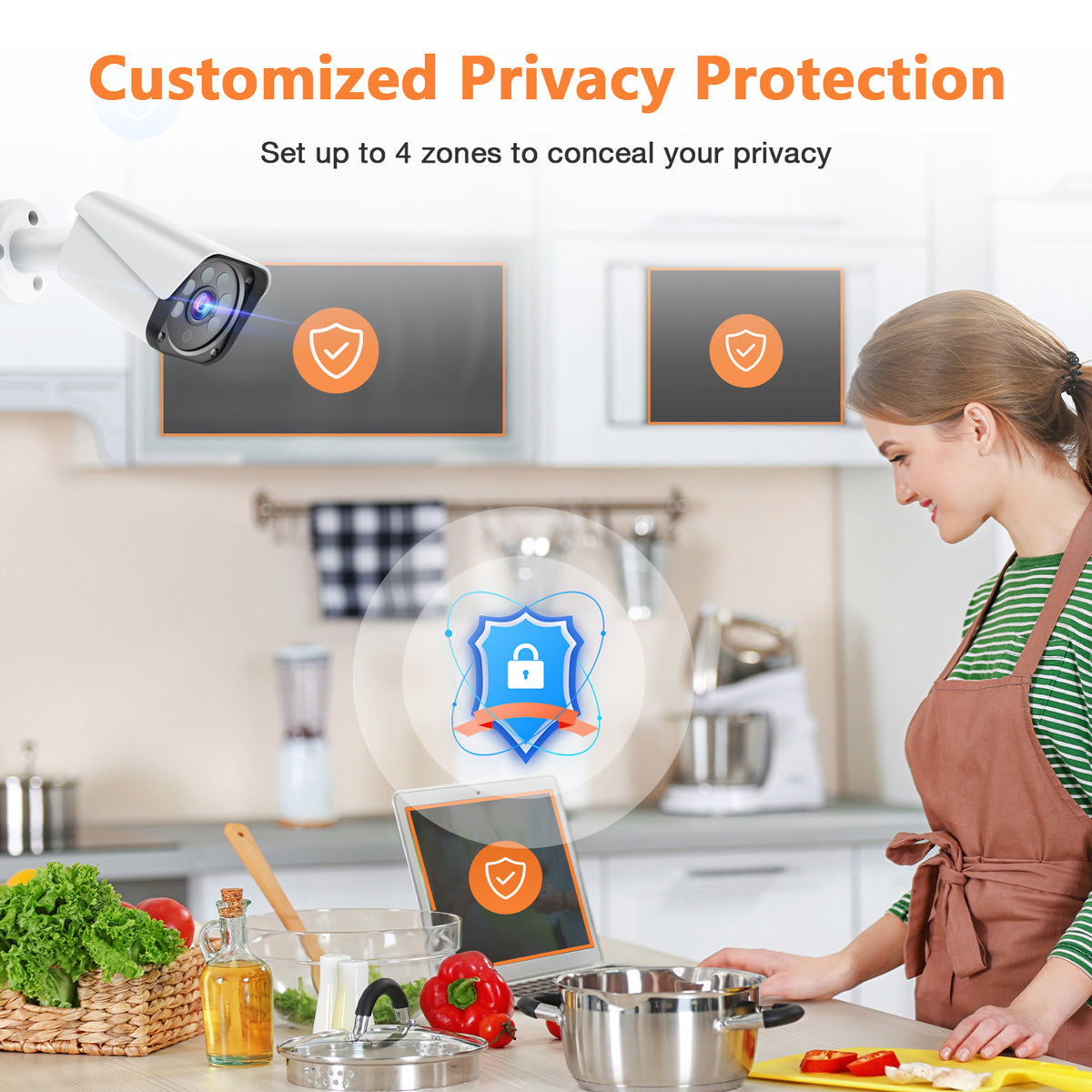 Campark W204 8CH 4K Security Camera System with 3TB Hard Drive - 4Pcs 1080P Outdoor/Indoor DVR Surveillance Cameras for Home & Business Security (US Only) - Monitor Your Property Day & Night