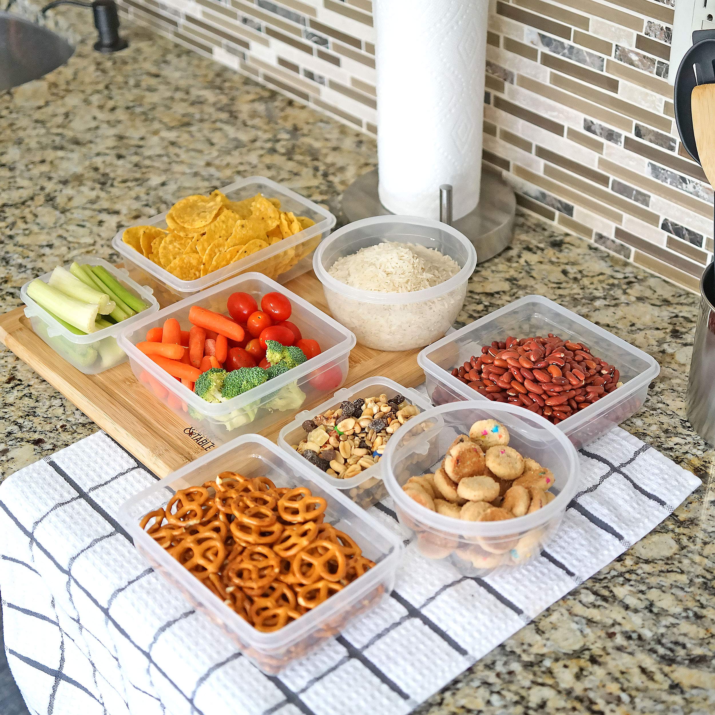 Southern Homewares 16-Piece Clip Lock Food Storage Container Set - Airtight Kitchen Organizers, Microwave & Dishwasher Safe BPA-Free Plastic - Perfect for Meal Prep, Leftovers & Pantry Organization