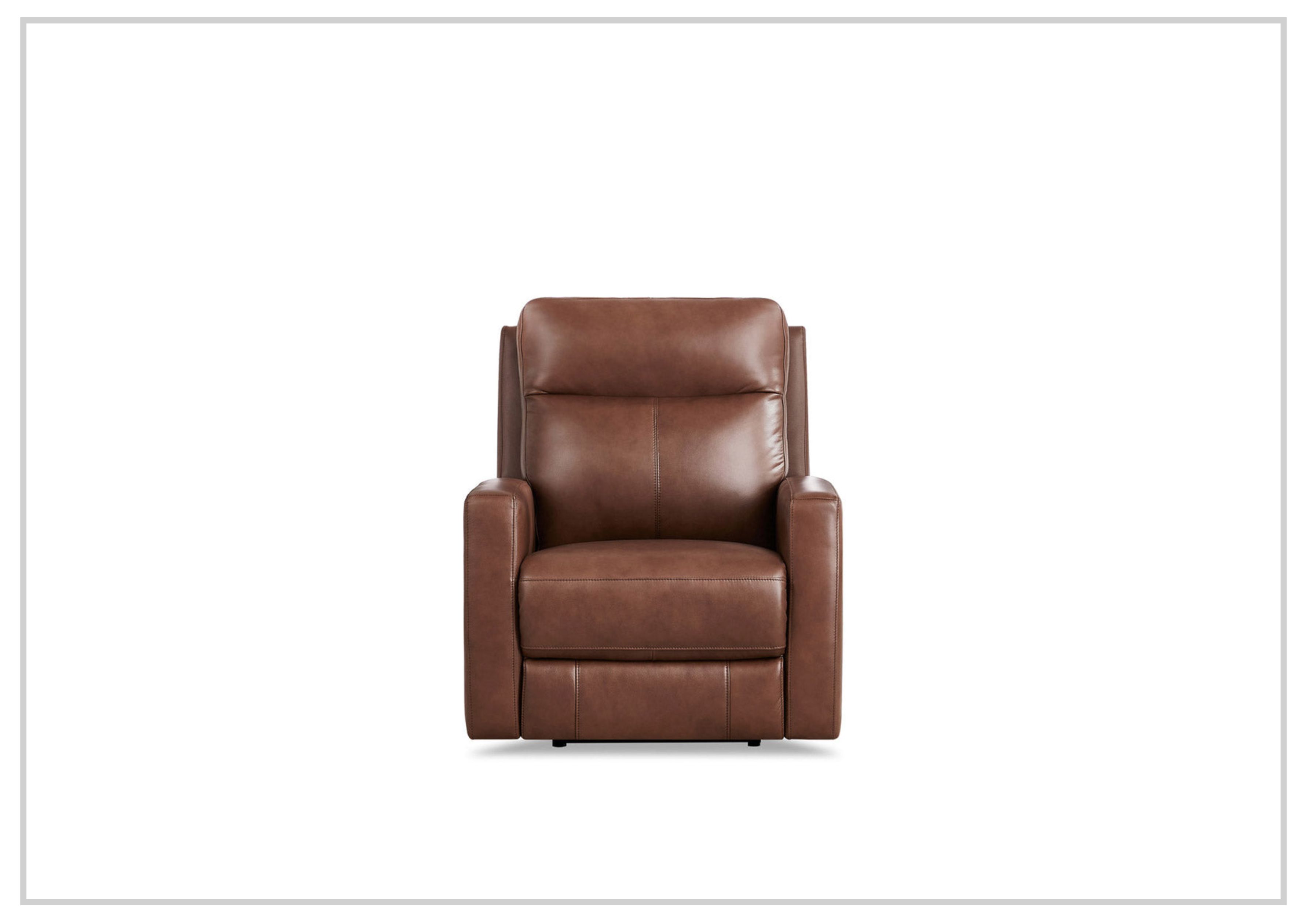 Hydeline Vienna Brown Leather Power Recliner Chair - Electric Massage Recliner with USB Charger & Cup Holders - Perfect for Living Room, Home Theater & Office Relaxation