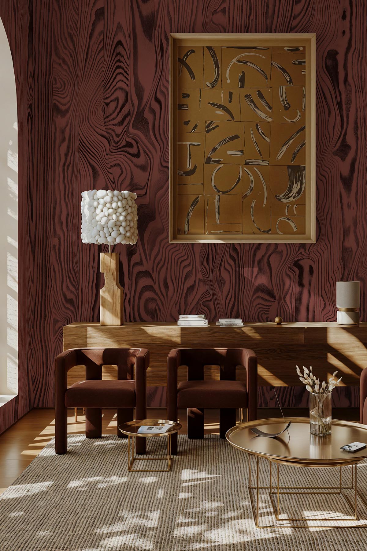 Premium Marsala Red Wood Veneer - High-Quality Real Wood Veneer Sheets for Furniture, Cabinets & DIY Projects - Perfect for Home Decor & Crafting