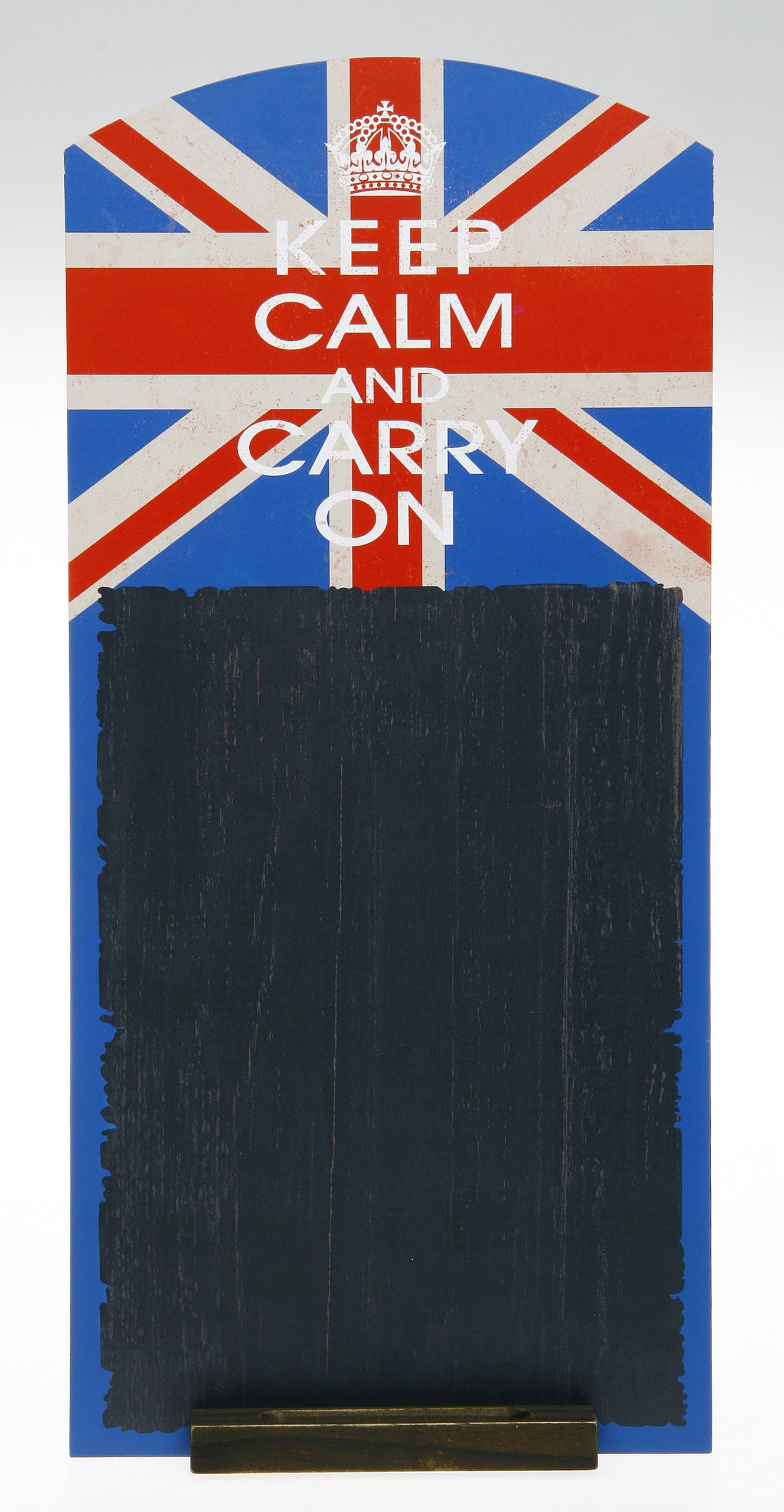 Keep Calm and Carry On Chalkboard with Union Jack Design - Vintage British Style Blackboard for Home Decor, Kitchen, Office & Classroom