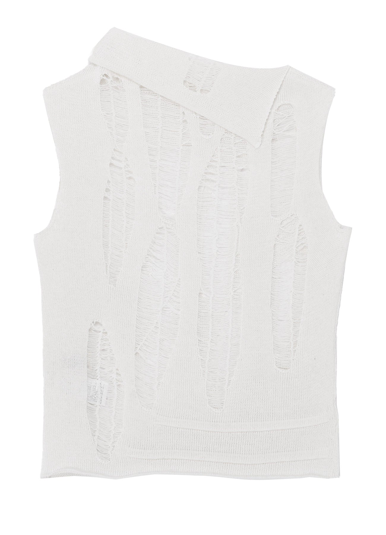 CRUSH PLAIN STITCH CRUSHED SLEEVELESS KNIT TOP - Women's Fashion Casual Summer T-Shirt for Beach, Party & Everyday Wear