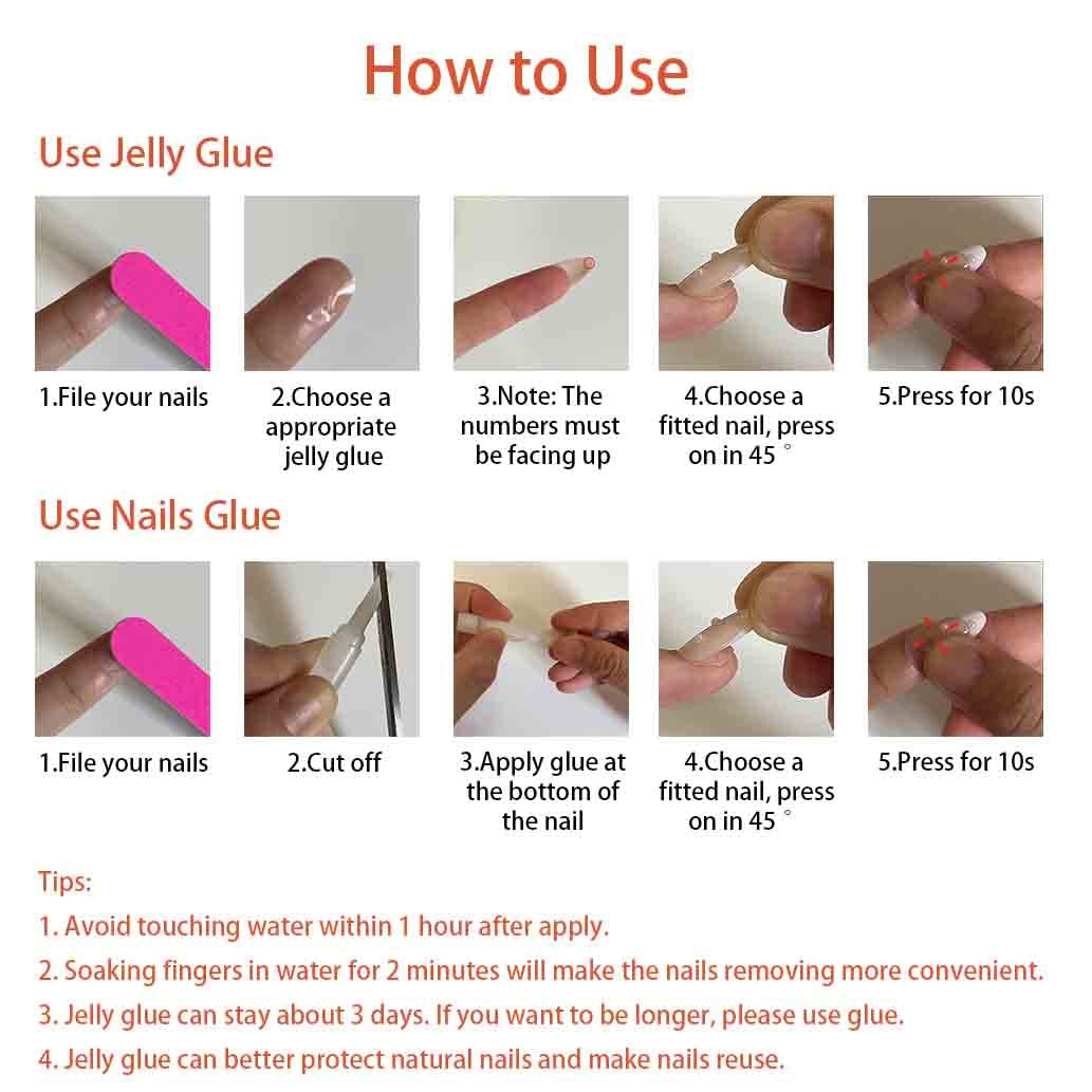 French Tip Press on Nails - Medium Fake Nails with Swirl Design, Blue Stick on Nails, Almond Shaped Artificial Nails for Women | Perfect for Parties, Weddings, and Daily Wear