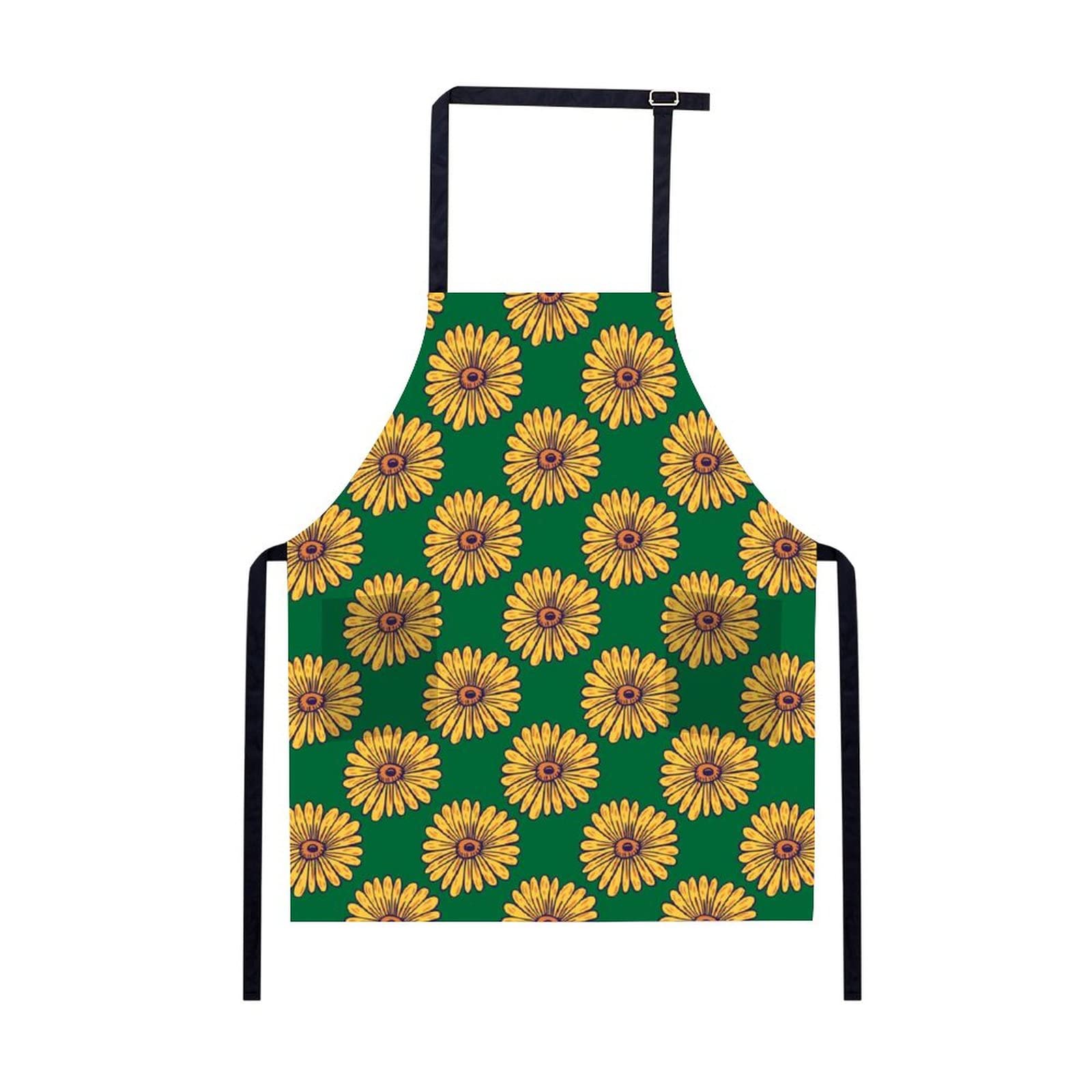 Funny Sunflower Print Adjustable Kitchen Apron with Pocket - Unisex Chef Apron for Cooking, Baking & BBQ - Perfect Gift for Home Cooks & Grill Masters