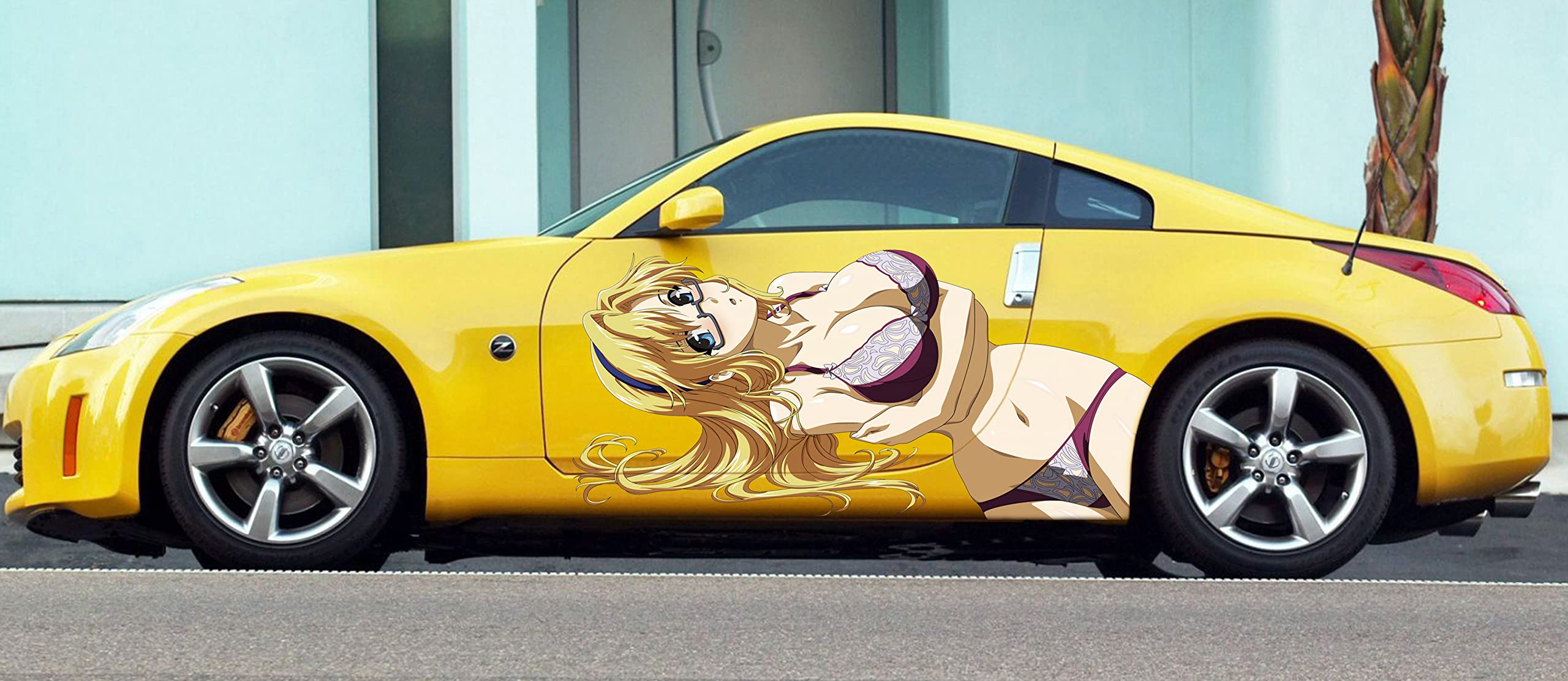 Anime Girl Vinyl Car Decals - 25x90 Inches Waterproof Stickers for Side Windows, Laptops & Walls - Cool Japanese Anime Graphics for Cars, Trucks & Home Decor
