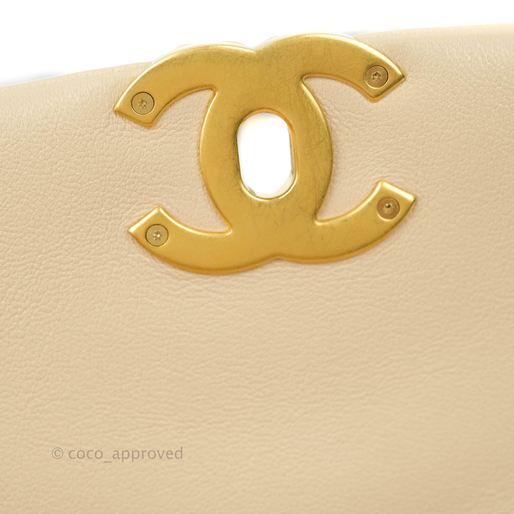 Chanel 19 Small Beige Flap Bag with Mixed Gold & Silver Hardware - Luxury Crossbody Bag for Women, Perfect for Date Night & Special Occasions