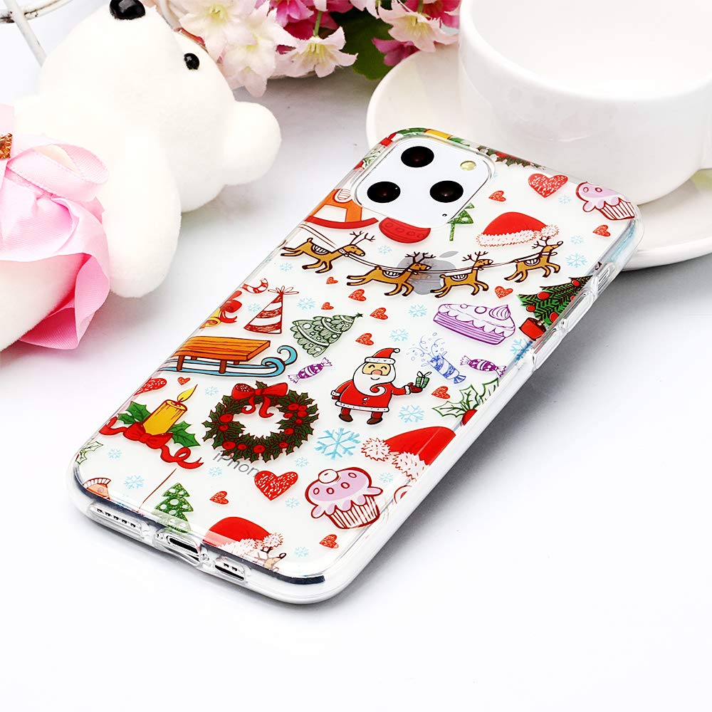 Christmas Themed Soft TPU Protective Case for iPhone 11/11 Pro Max/X/XS/XR - Dustproof & Scratchproof Holiday Design (Perfect for Christmas Gifts & Winter Festivities)