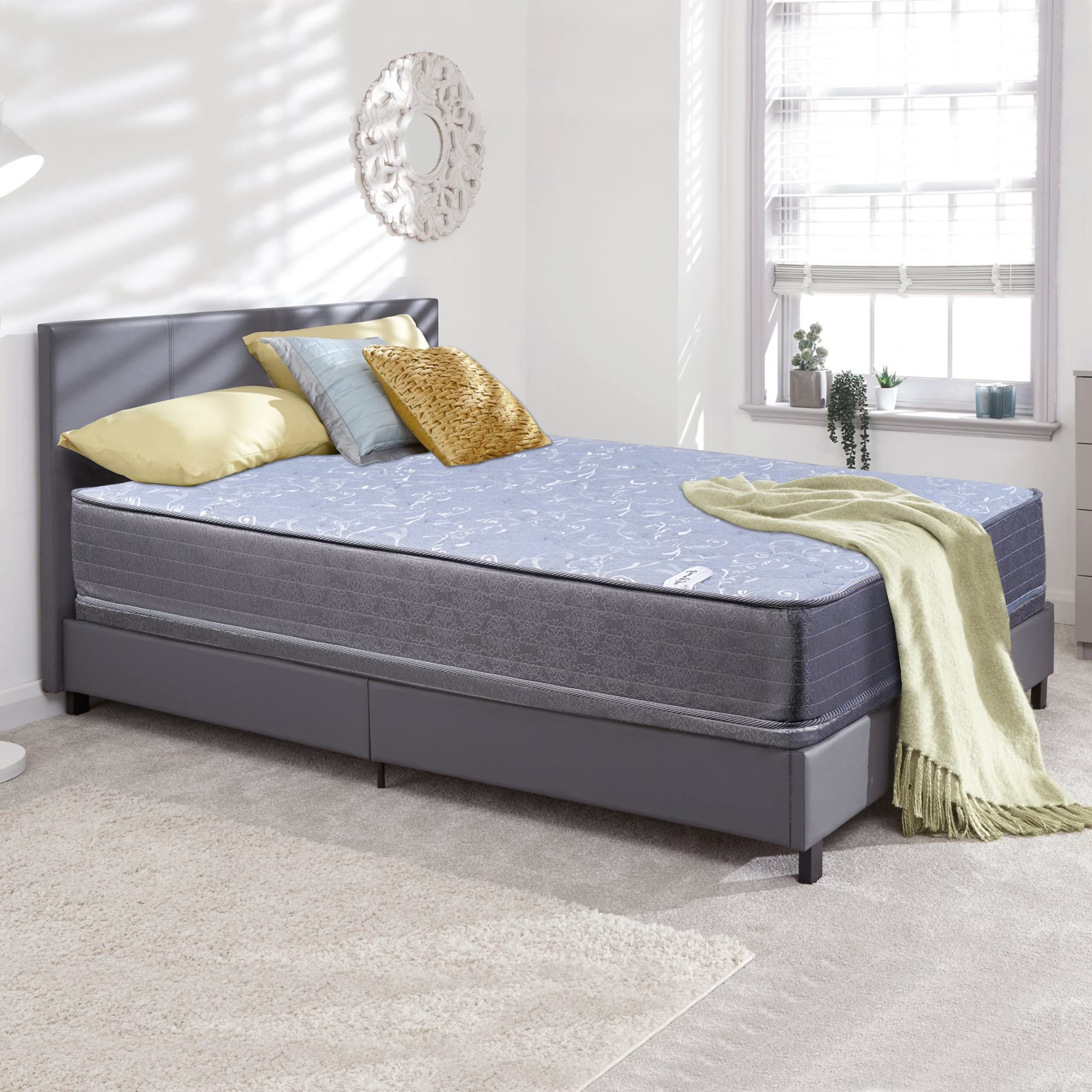 11-Inch Firm Euro Top Gel Memory Foam Hybrid Mattress Set with 8