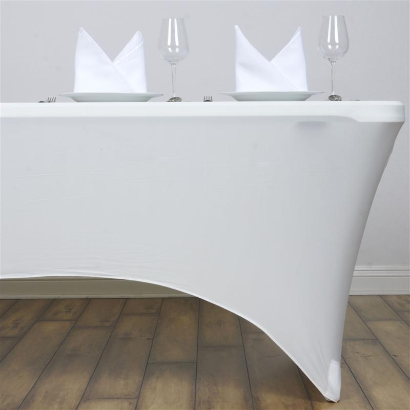 6 ft Stretch Spandex Tablecloth - 72 x 30 Inches Rectangular Fitted Table Cover for Banquet, Wedding & Party Decorations