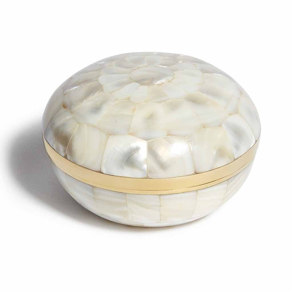 Large Mother of Pearl Trinket Box - Elegant Jewelry Storage Organizer for Rings, Earrings & Small Treasures - Perfect for Vanity, Dresser or Gift Giving