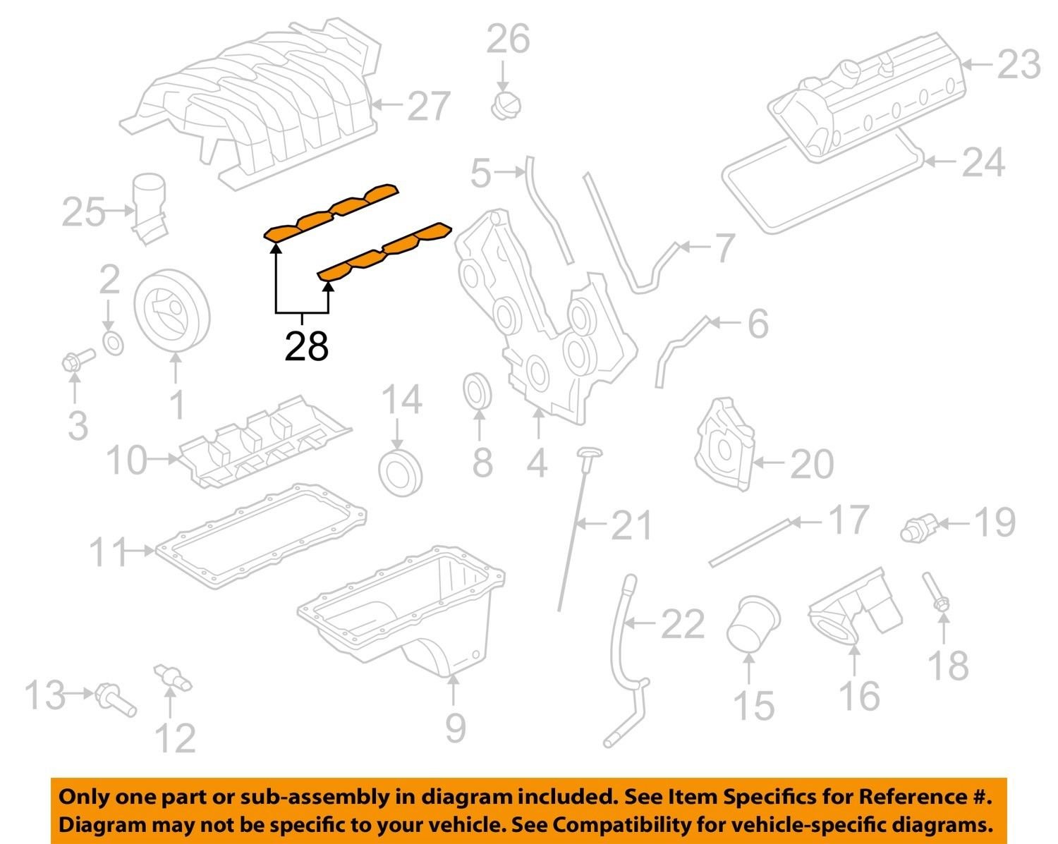 Genuine Ford Motor Co Intake Manifold Gasket 4R3Z9439AA - Replacement Part for Ford Engines - Perfect for Engine Repair & Maintenance