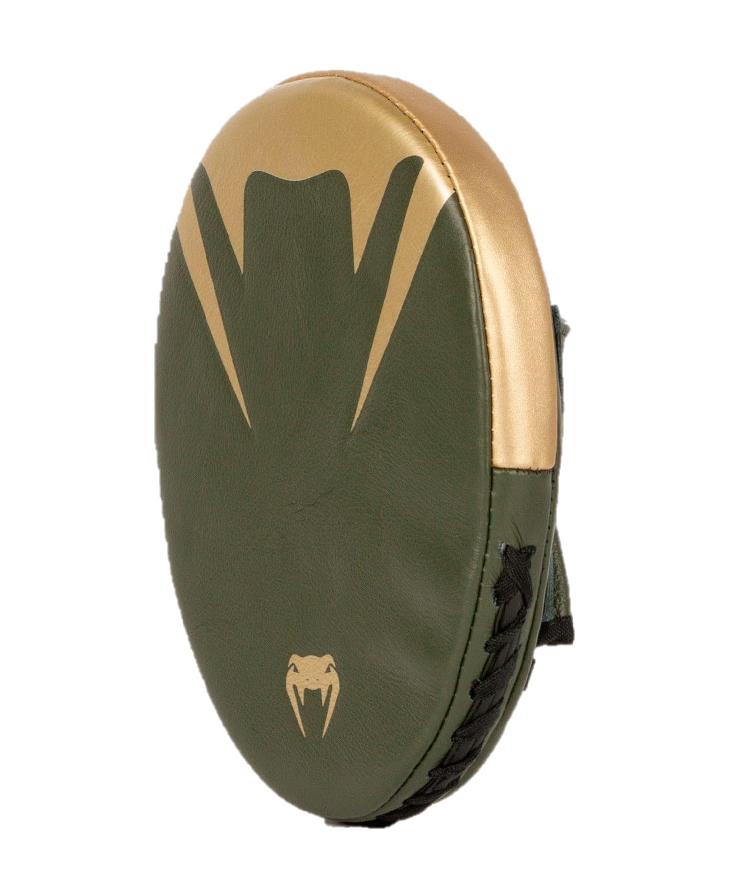 Venum Pro Boxing Flat Punch Mitts (Pair) - Khaki/Gold | Premium MMA & Kickboxing Training Gear for Coaches & Fighters | Perfect for Sparring, Pad Work & Fitness Training