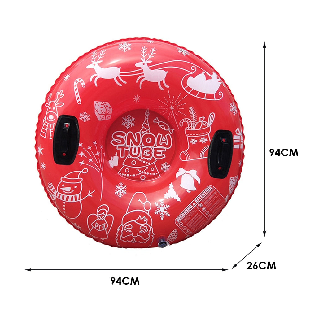 Inflatable Snow Tube Sled for Winter Fun - Durable Circle Ski Tube for Kids & Adults - Perfect for Snow Tubing, Ski Resorts & Backyard Sliding
