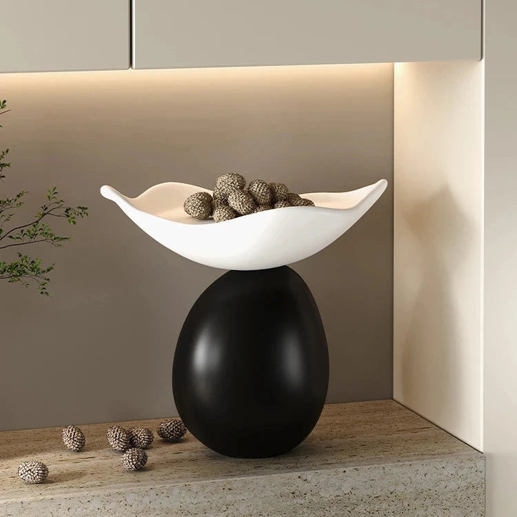 Stylish Balance Form Decorative Bowl - Handcrafted Ceramic Fruit Serving Bowl for Dining Table Centerpiece, Kitchen Counter Decor, and Gift Giving