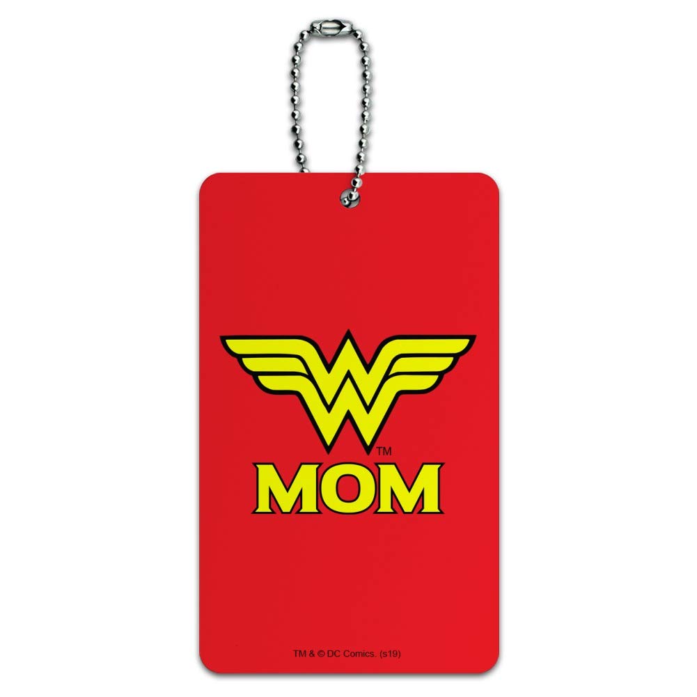 Wonder Woman Wonder Mom Logo Luggage Tag - Durable Suitcase ID Card Holder for Carry-On Bags - Perfect for Travel Identification & Gift for Superhero Fans