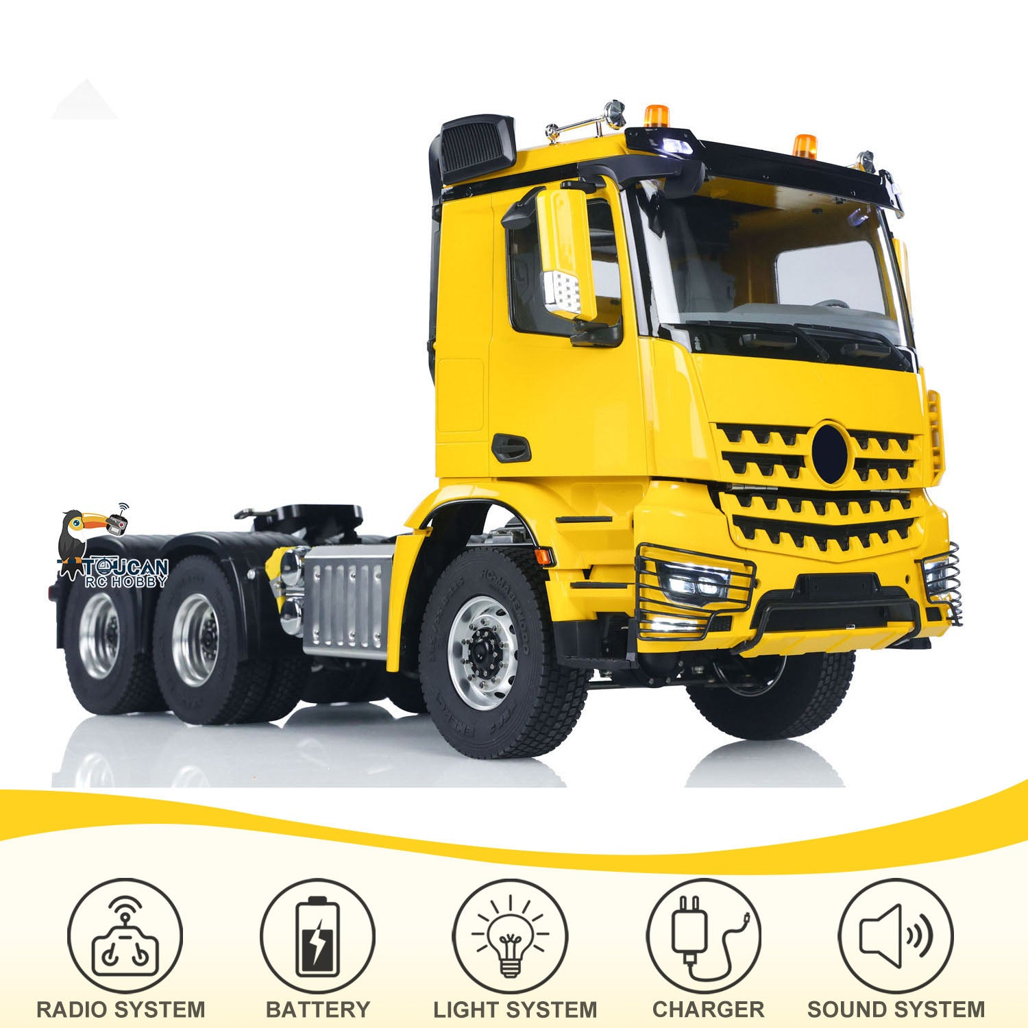 1/14 Scale RC Tractor Truck B3363 - 6WD Metal Chassis, 2-Speed Gearbox, No Lock Differential Axles - Ready-to-Run (RTR) Remote Control Model Car with Battery - Fast Free Shipping - Perfect for Off-Road Racing, Construction Site Play, and TAMIYA RC Enthusiasts