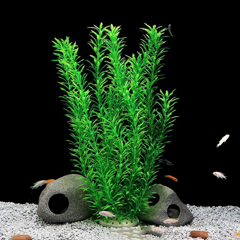 DSkoiph 2 Pack Extra Large 21 Inch Artificial Aquarium Plants - Tall Plastic Fish Tank Decorations, Realistic Green Water Plants for Freshwater & Saltwater Tanks - Perfect for Betta Fish, Goldfish & Tropical Aquariums