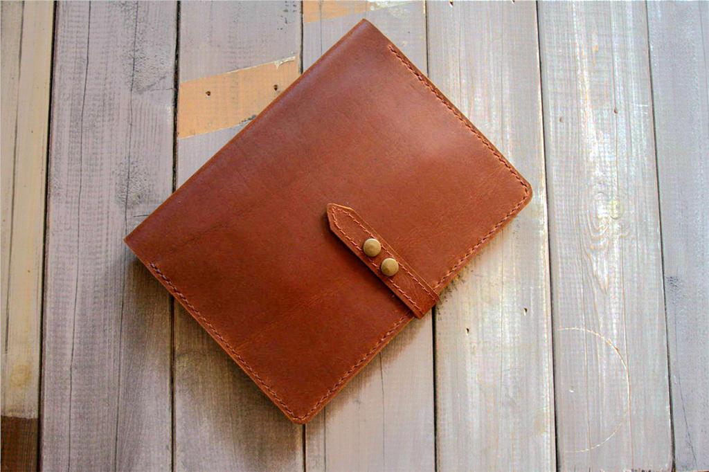 Custom B5 Leather Notebook Cover & A4 Document Holder - Personalized Name Engraving for Office, School, and Travel Organization